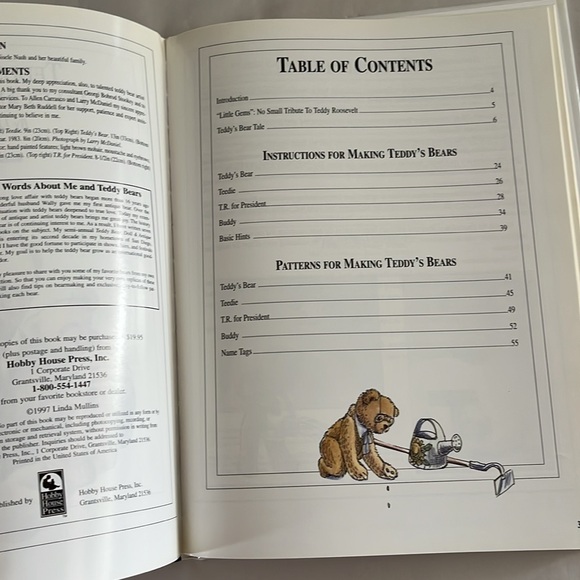 NWT Teddy’s Bears Tales & Patterns Hardcover BOOK Linda Mullins Patriotic 1997 - Picture 6 of 17